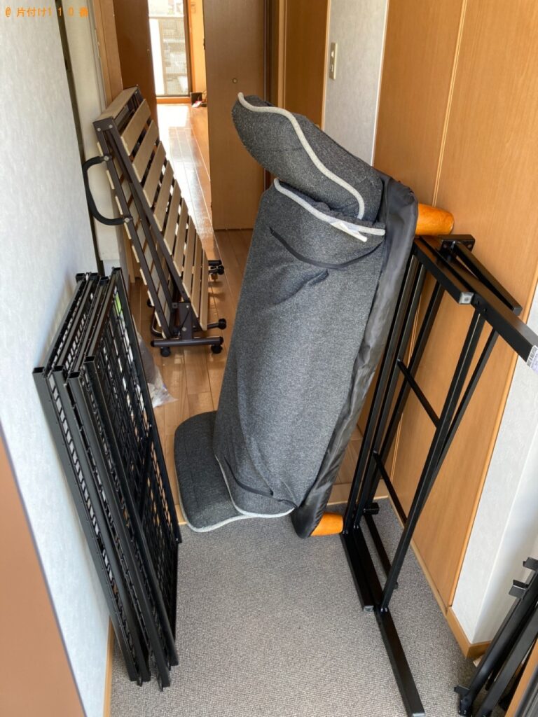 【姫路市飾磨区】シングルベッドと二人掛けソファーの回収・処分